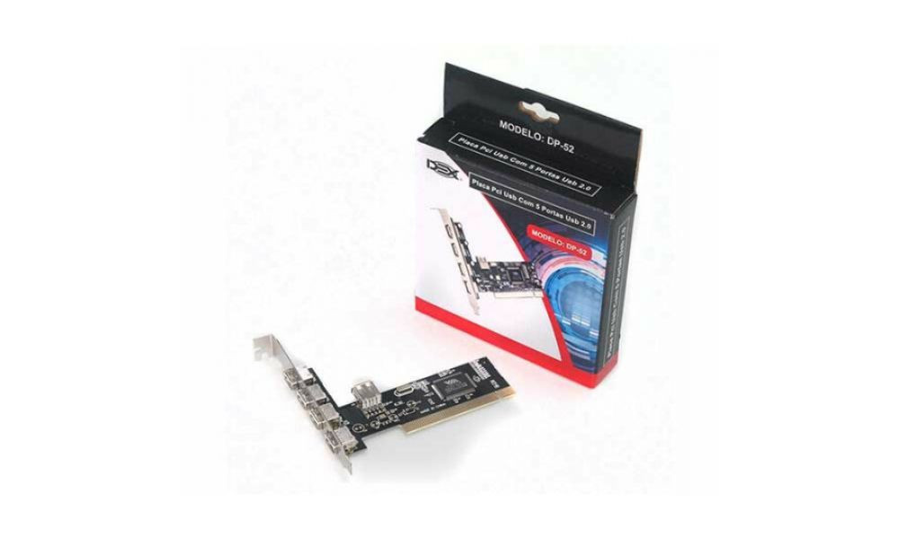 Placa PCI 5 Portas USB 2.0 DEX DP-52