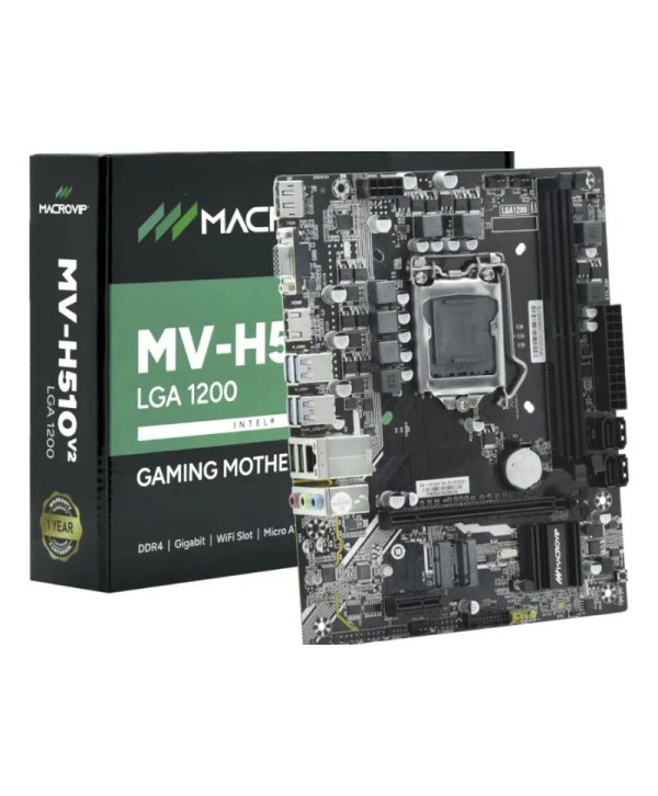 Placa Mãe Macrovip Mv-h510v2 Socket Lga 1200 / Vga / Ddr4 Preto