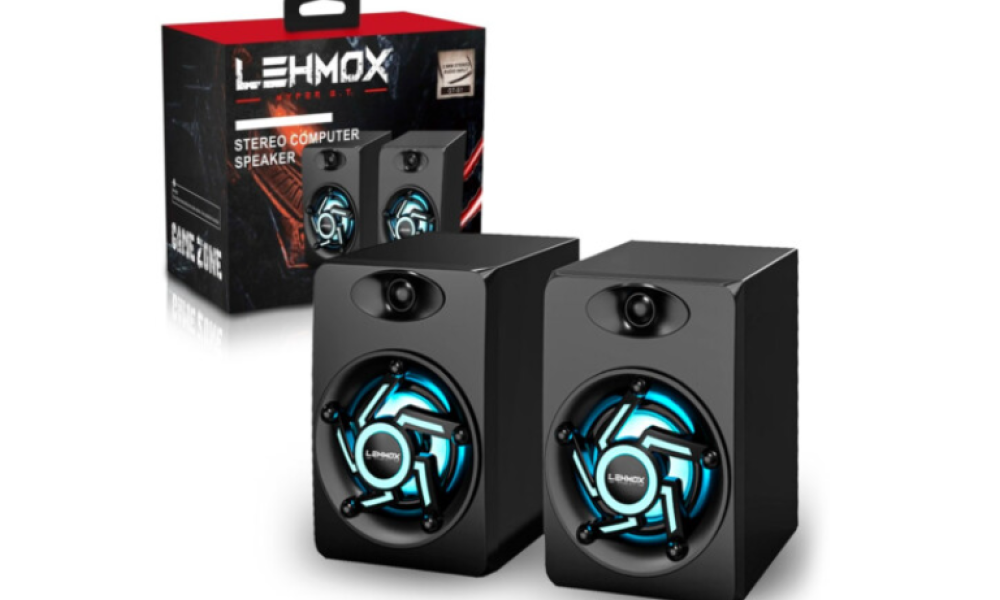 Caixa de Som Gamer Para PC USB P2 com Led Lehmox-GT-S1