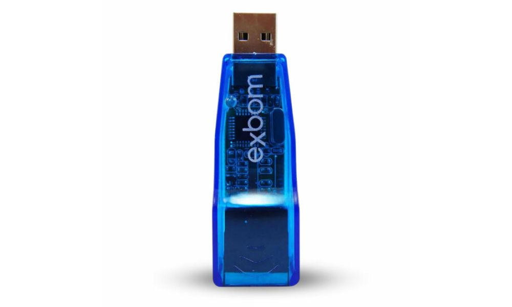 Placa de Rede USB 2.0 Adaptador LAN Externa RJ45 Azul EXBOM - UL-100