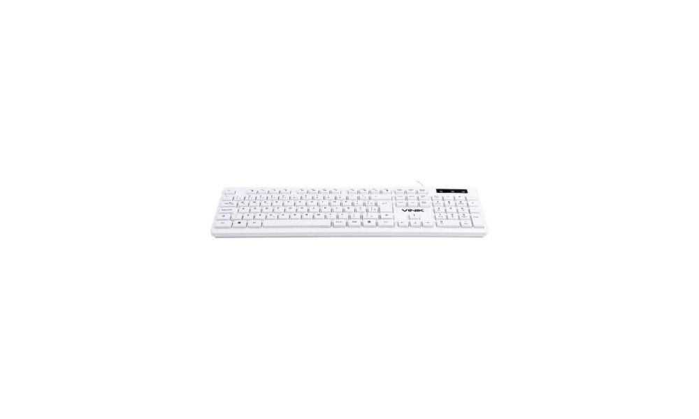 Teclado USB Multimidia Slim Branco - Teclas Chocolate - Cabo 1,8m Vinik - TCB200