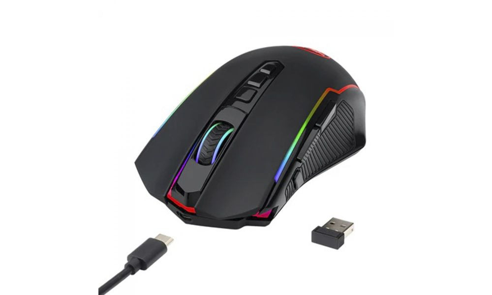 Mouse Gamer Redragon Ranger Lite Dual Mode, Wireless, RGB, 8000 DPI, 9 Botões Programáveis, Black, M910-KS