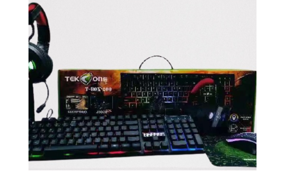 Kit Gamer Tek One T-BOX 200 Headset, Teclado, Mouse, Mousepad