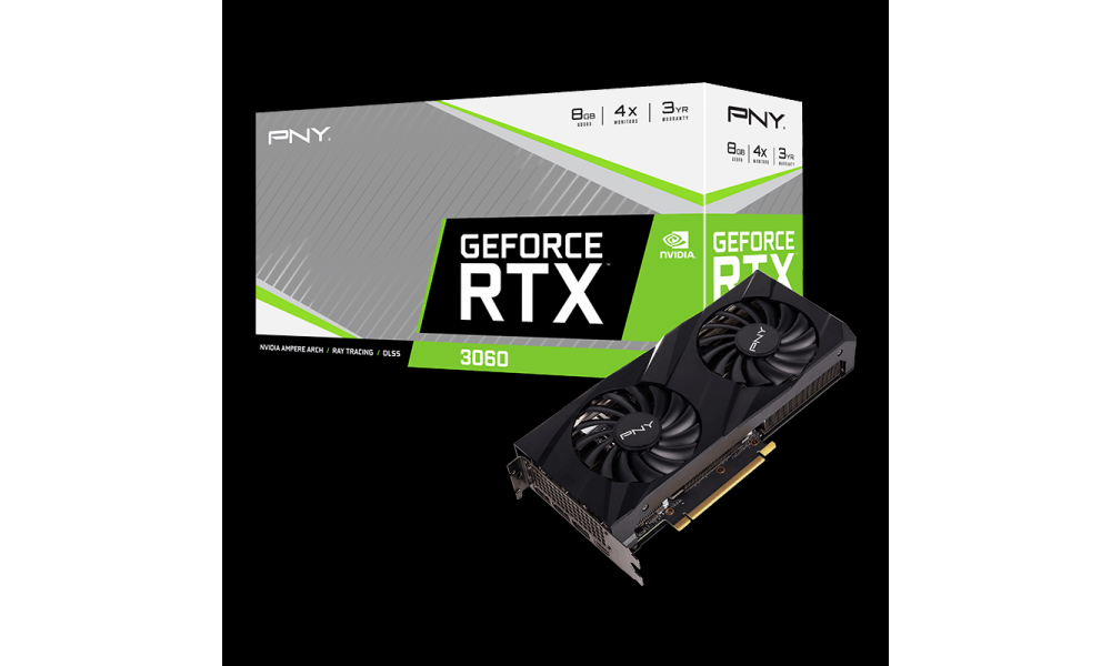 Placa de Vídeo RTX 3060 8GB G6 Dual Fan VERTO PNY VCG30608DFBPB1