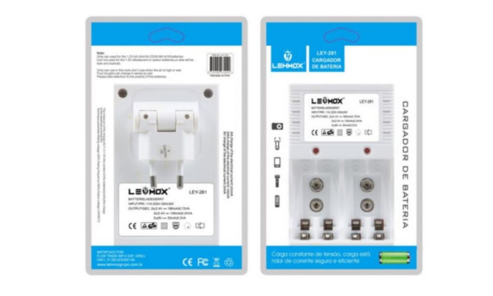 Carregador de Pilhas e Baterias 110-220v Lehmox - Ley-261