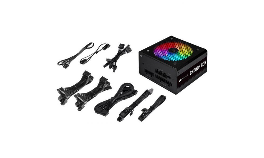 Fonte 80p Bronze CX550F RGB 500W Bivolt Full Modular