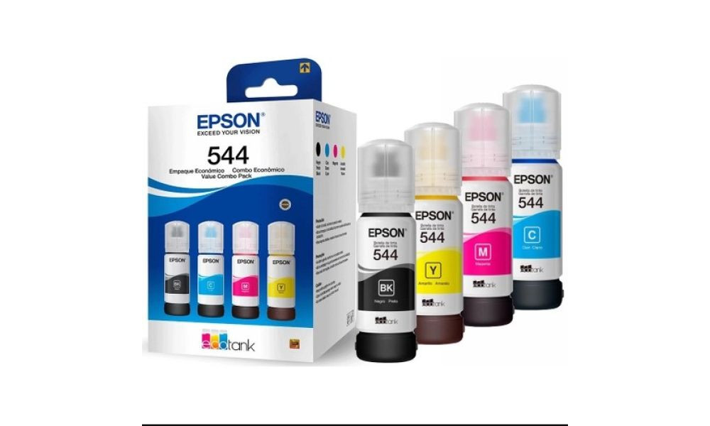 Kit Garrafa de Tinta Ecotank Epson T544 Refil L3250 L3150 L3110 B Y C M