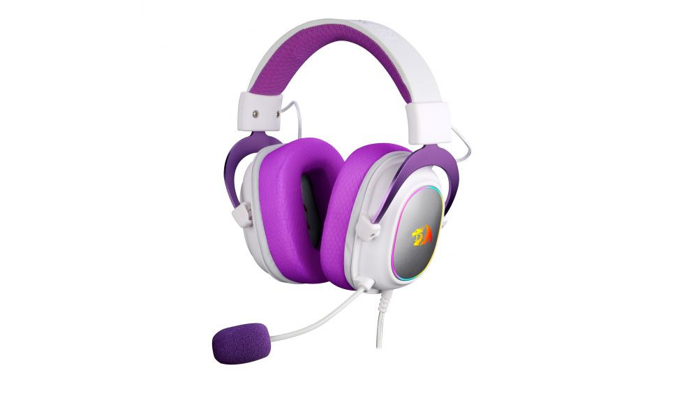 Headset Redragon Hero Branco com Roxo H530-WP