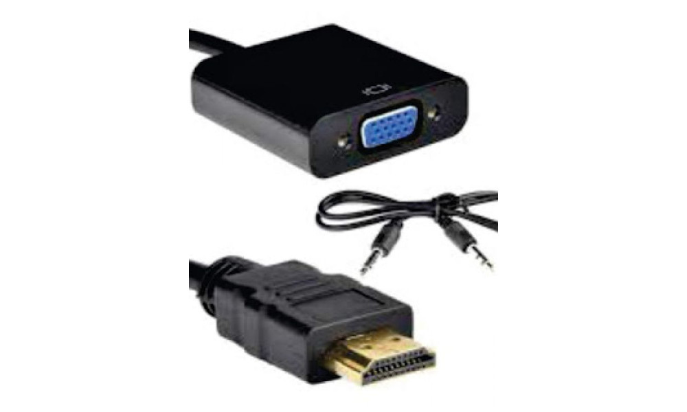 Cabo Adaptador Conversor HDMI Para VGA Fêmea + Áudio JC- AD-HM/VGA