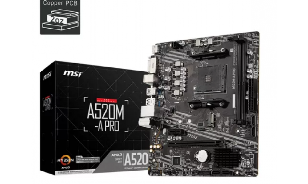 PLACA MÃE MSI A520M - A PRO - AM4 DDR4 - RYZEN