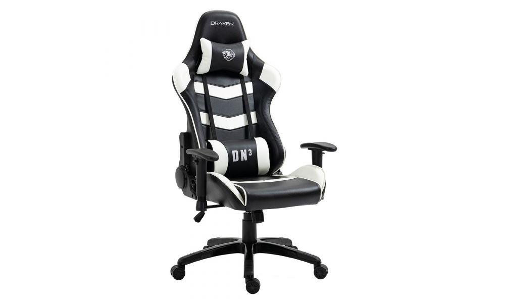 Cadeira Gamer DN3 Giratoria Preto/Branco (DN003/WH)