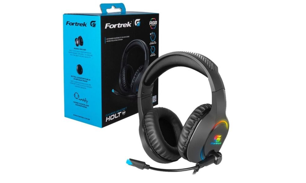 Headset Gamer Fortrek Holt, RGB, Drives 50mm