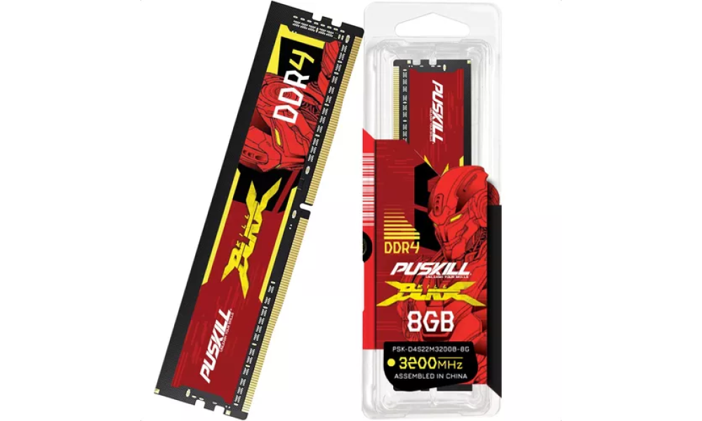 Memória Ram Puskill 8GB, DDR4, CL22 UDIMM