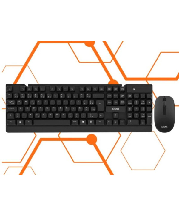 Kit Teclado Mouse Combo Flat Sem Fio TM406 Padrão ABNT2 Nano USB Wireless Ergonômico