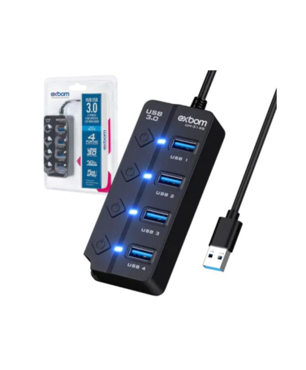 Hub de Expansão USB 3.0 4 em 1 On e Off UH-314S EXBOM