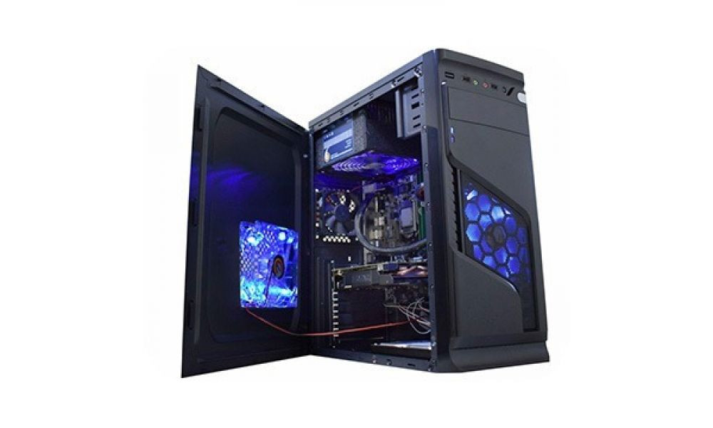Gabinete ATX CG02R6R Preto com LED Azul - K-Mex