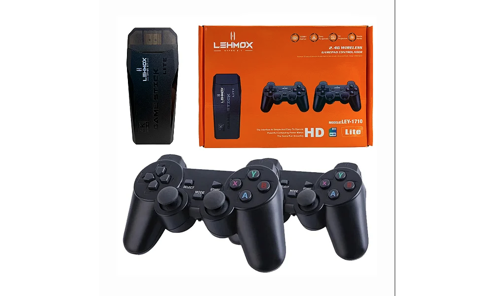 Game Stick Sem Fio Com 2 Controles Lehmox LEY-1710