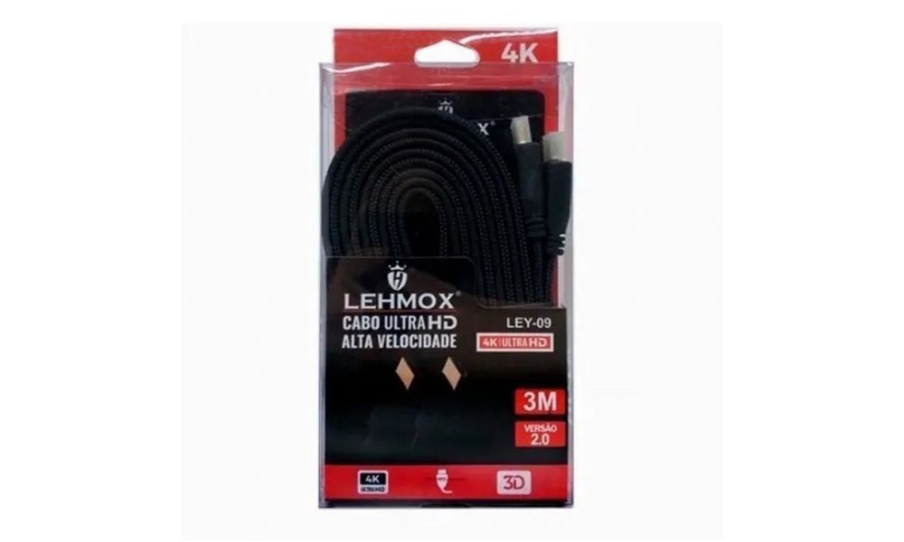 Cabo + Hdmi Ultra HD 3m LEY-09 - LEHMOX