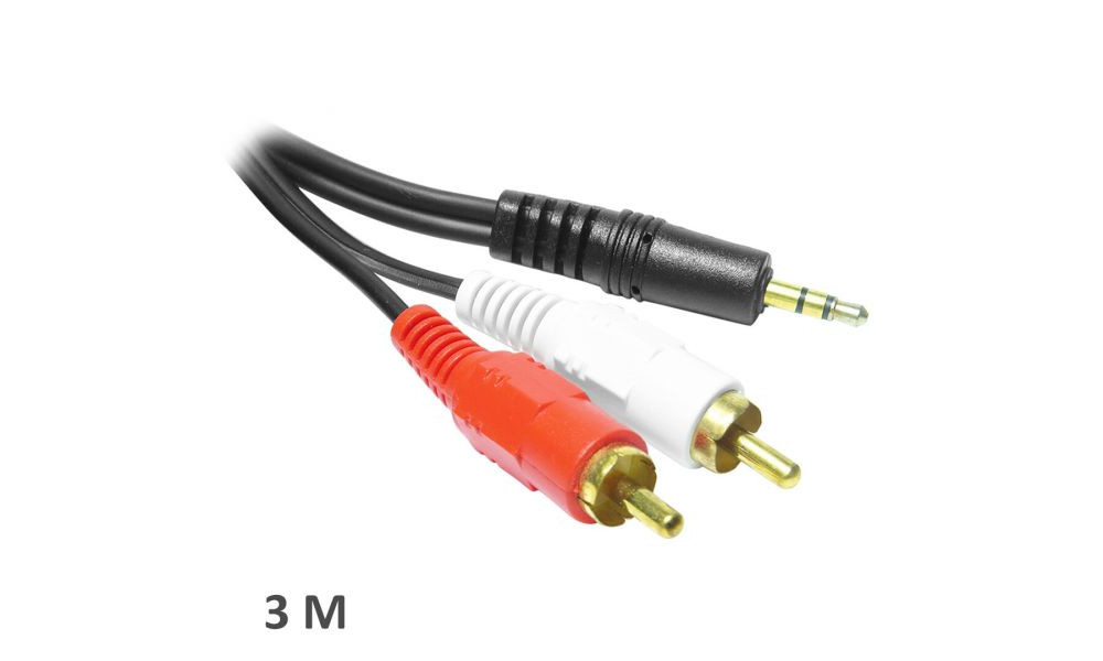 Cabo P2 X RCA AUXILIAR COM 3 Mts Knup-KP-PR201 3M