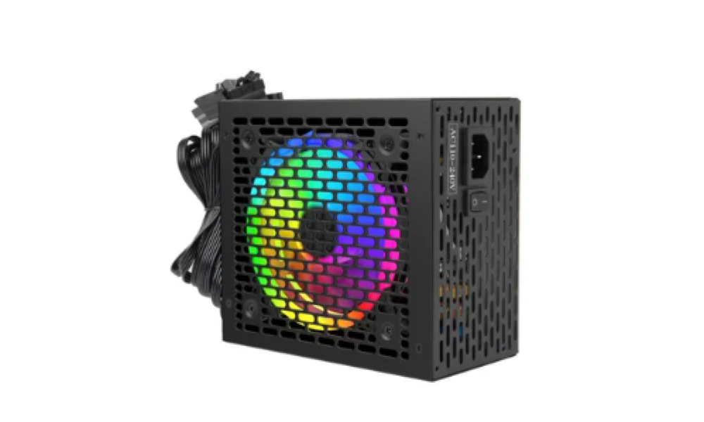 Fonte New Hero Tesla RGB 650w 80 Plus Bronze PFC ativo Preto