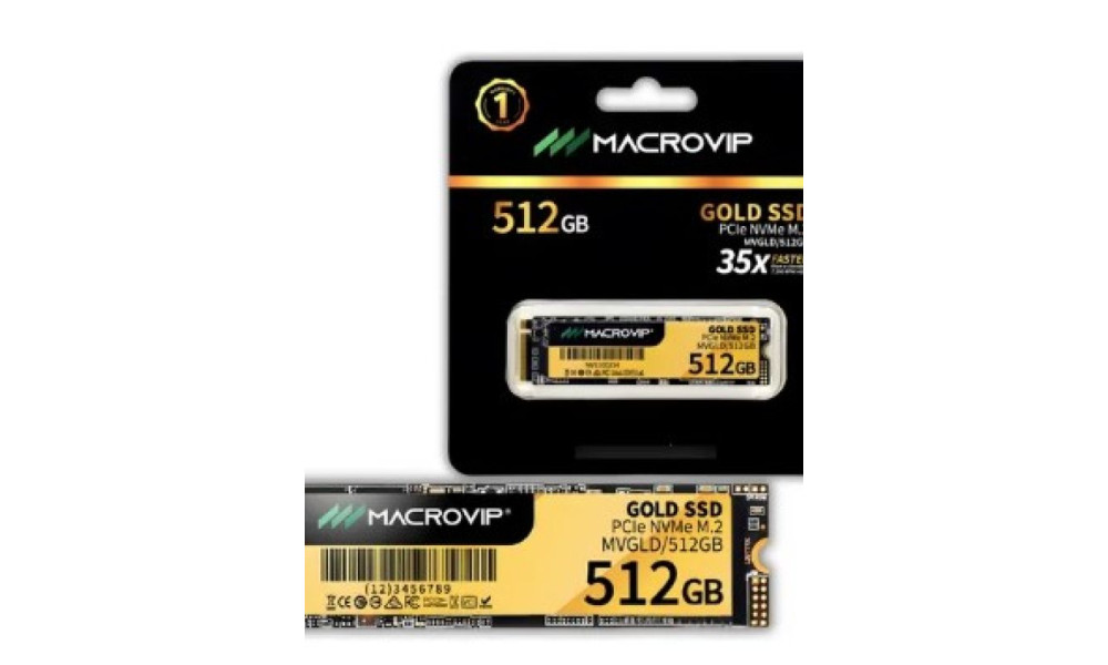Ssd Macrovip 512gb M.2 Gold Nvme Pcie - Mvgld/512gb Cor Preto