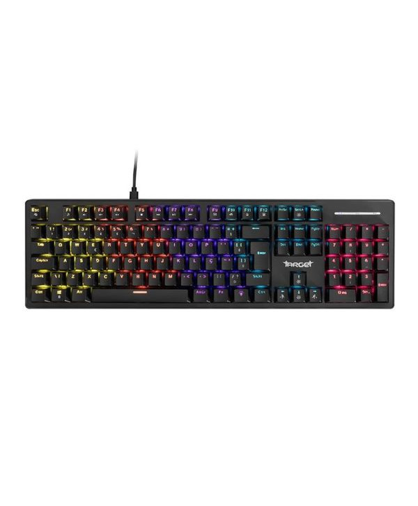 Teclado Mecanico TGT Sherman V3, Rainbow, ABNT2, Switch Huano Azul, Preto, TGT-SHR-RBW03