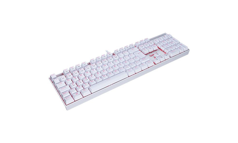 Teclado Mecânico Gamer Redragon Mitra K551W, LED, Switch Redragon MK2 Brown, ABNT2, Branco - K551W (BROWN)