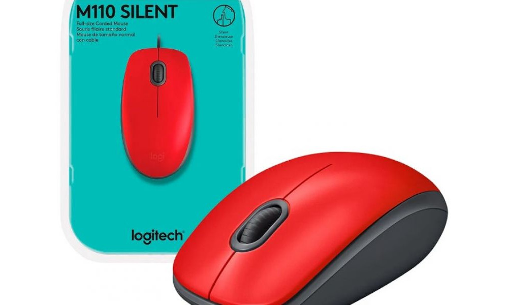 Mouse Logitech M110 Silent Vermelho 2