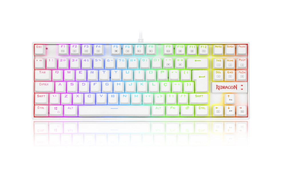 Teclado Magnético Gamer Redragon Kumara Pro, RGB, Switch Magnético Blue, ABNT2, White, K552W-RGB-PRO (PT-BLUE) 