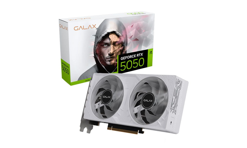 Placa de Video Galax GeForce RTX 5050 1-Click OC White, 8GB, GDDR6, 128-bit, 55NSL8MHCZBS