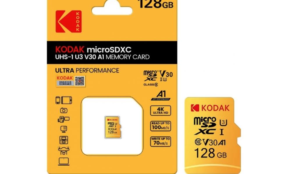 Cartão de Memória MicroSD Kodak 128GB