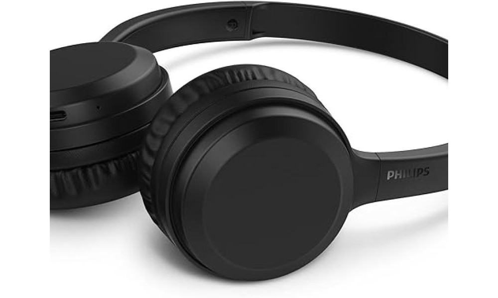 Headphone Philips bluetooth on-ear com microfone e energia para 15 horas na cor preto TAH1108BK/55