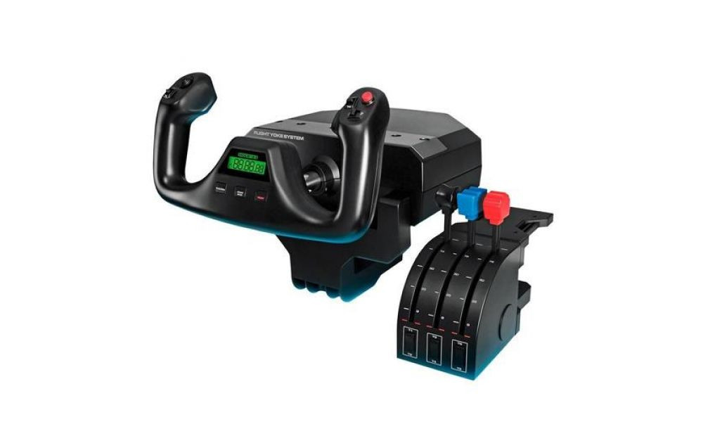 Controle de Simulação de Voo Saitek Logitech Preto