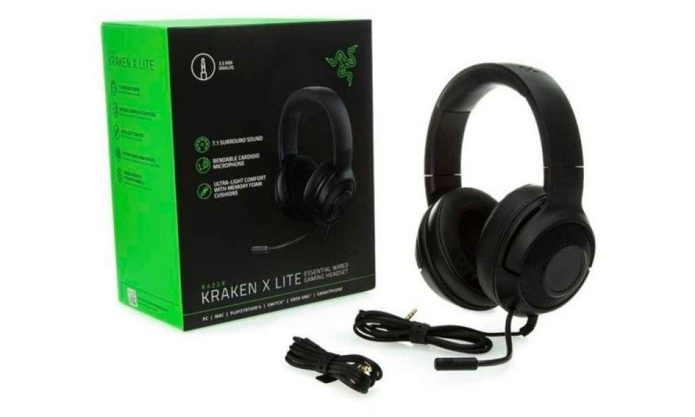 Headset Gamer Razer Kraken X Lite Surround 7.1 Drivers 40mm P2