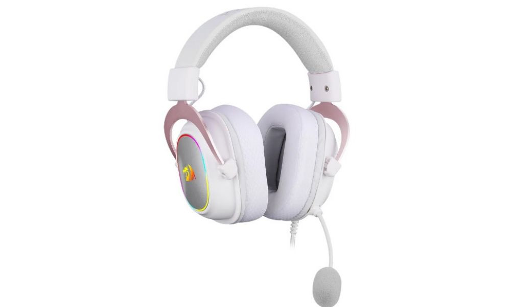 Headset Gamer Redragon Zeus X Branco  Com Rose RGB