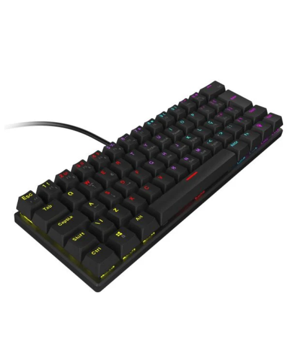 Teclado Mecânico 60% Vinik Anihi Black - Switch Blue - Led Rainbow