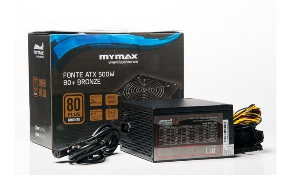 Fonte ATX 500W 80+ Bronze MPSU FP500W Mymax