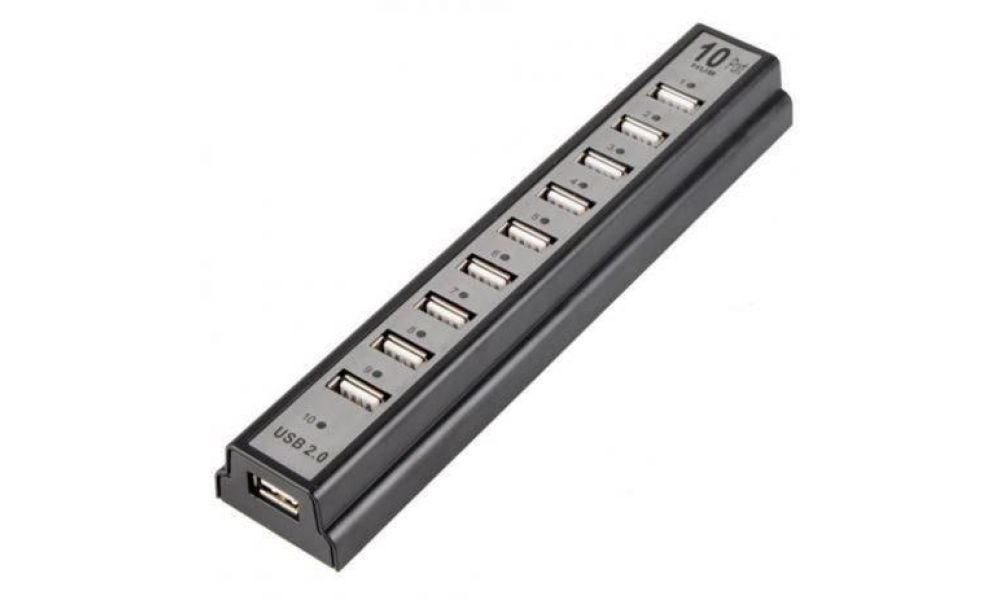 Hub Knup USB 2.0 Com 10 Portas 480MBPS Preto Hb-T69