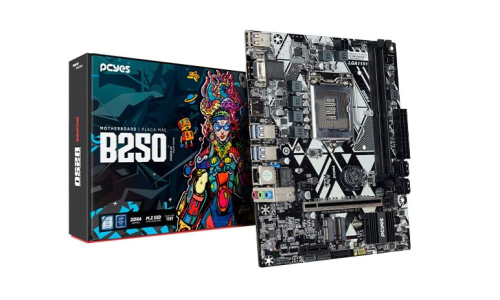 Placa Mãe PCYES B250 LGA 1151 2xDDR4 m.2 nvme 