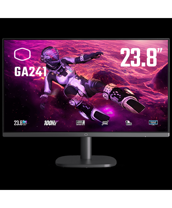 Monitor Gamer Cooler Master GA241, 23.8 Pol, Full HD, 100Hz, 1ms, VA, sRGB 95%, HDMI/VGA, CMI-GA241-BR