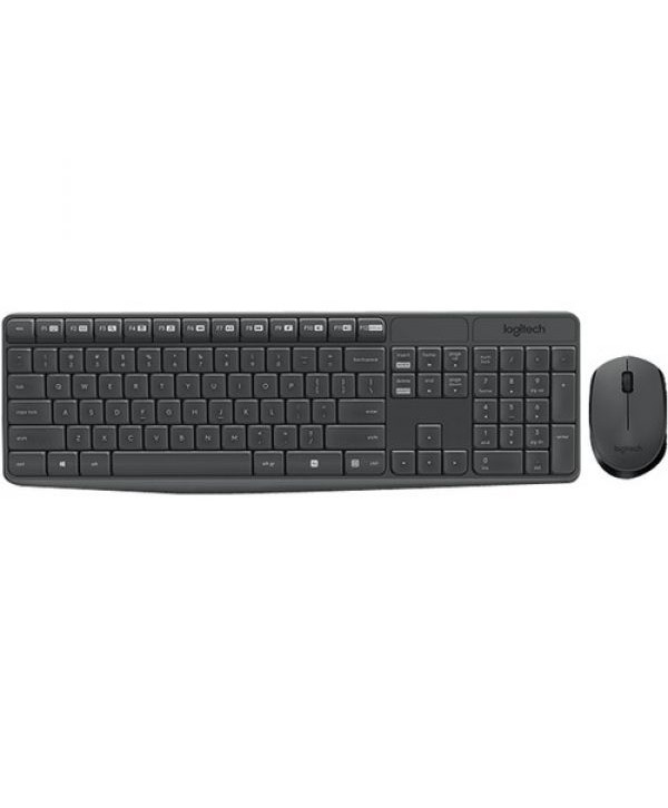 COMBO TECLADO E MOUSE SEM FIO LOGITECH MK235 CINZA