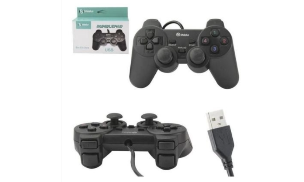 Controle Joystick Com Fio USB 2.0 PC Computador SH-CTL-USB SHINKA