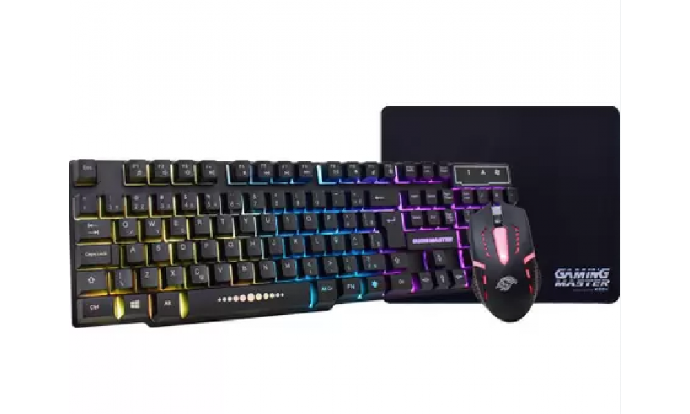 Kit Mouse Teclado e Mousepad K-Mex KM5228 RGB + MOA834 + Pad FXX Preto