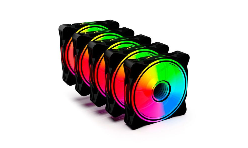 Kit Fan Gamer One Power Radiant X5 com 5 fans RGB Preto