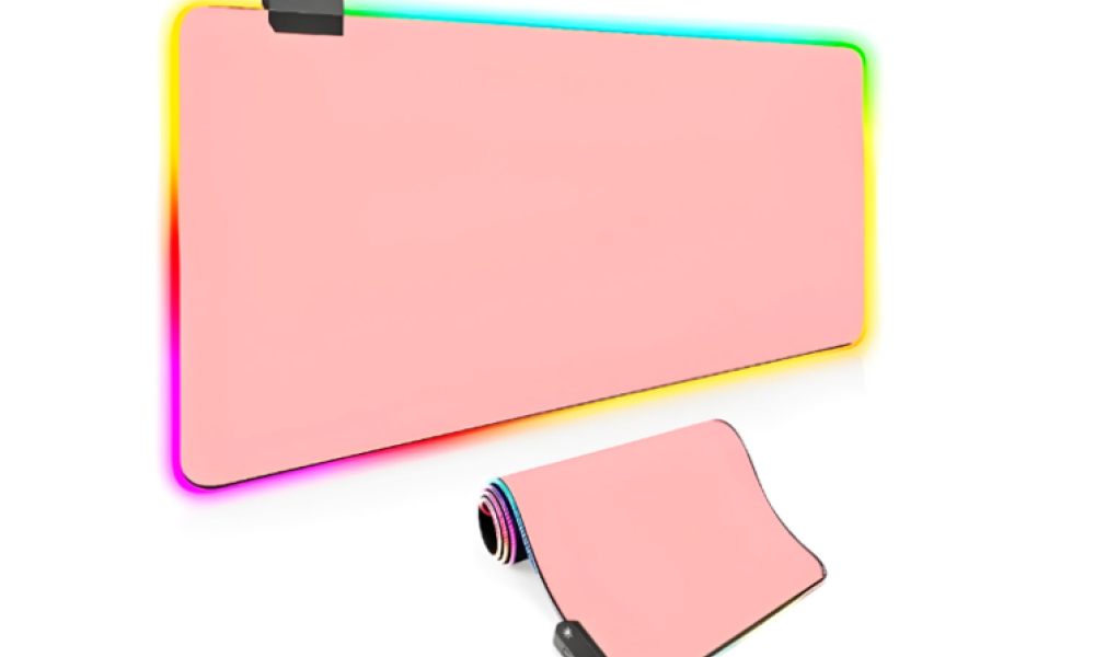 Mouse Pad Gamer Grande com Led RGB 300x800mm Rosa P8030R