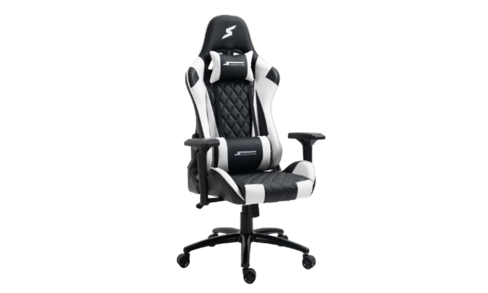 Cadeira Gamer SuperFrame Knight, Reclinavel Preto e Branca