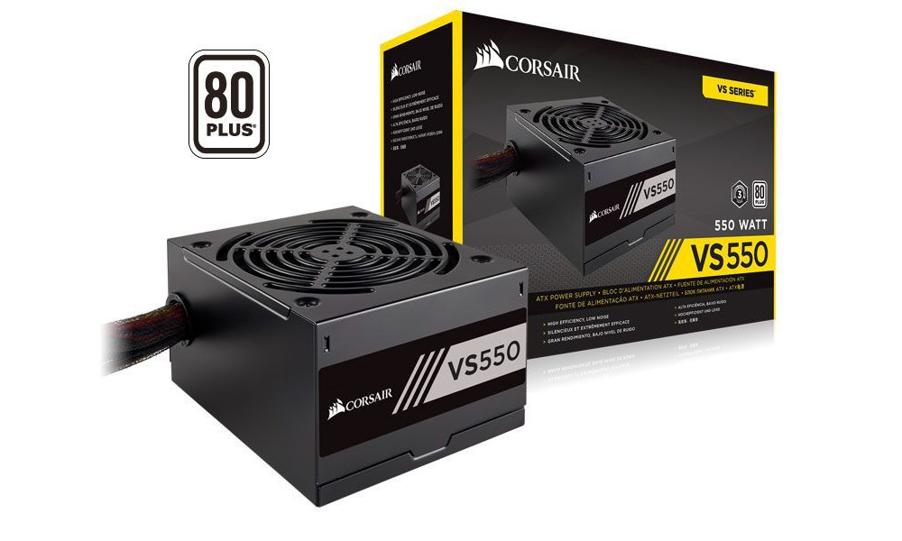 Fonte Gamer Corsair Vs500 500W 80Plus White Pfc Ativo Bivolt