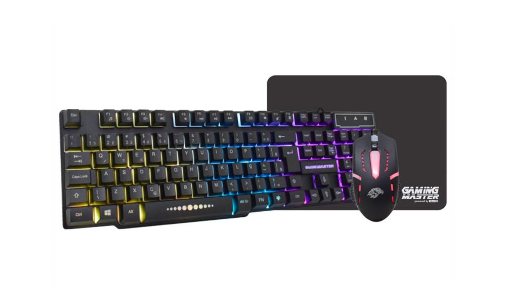 Kit Mouse e Teclado KMEX KM52 + MOPA8 + FXX218 Preto Gamer