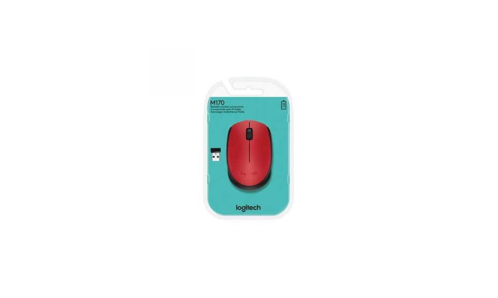 Mouse Logitech M170 Sem Fio Vermelho e Preto 910-004941