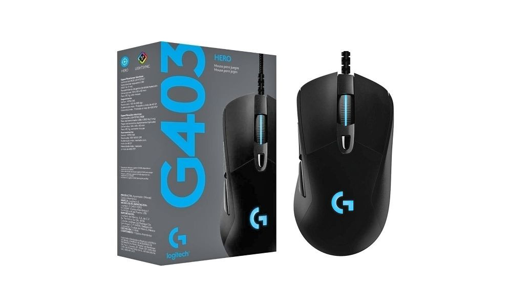 Mouse Gamer Logitech G403 Hero 16k, RGB Lightsync, 6 Botões, 16000 DPI 